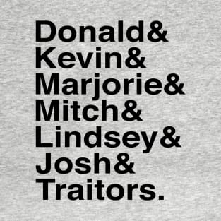 Trump Traitors Name Stack T-Shirt